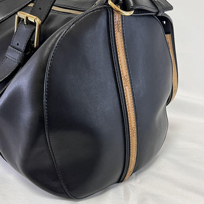 Chloe Boston Bag Shoulder Bag Purse Leather Black Authentic