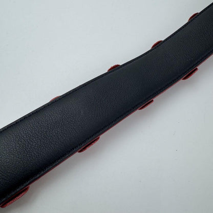 FENDI Shoulder Strap Strap you Belt Flower Leather Red Navy Blue Authentic