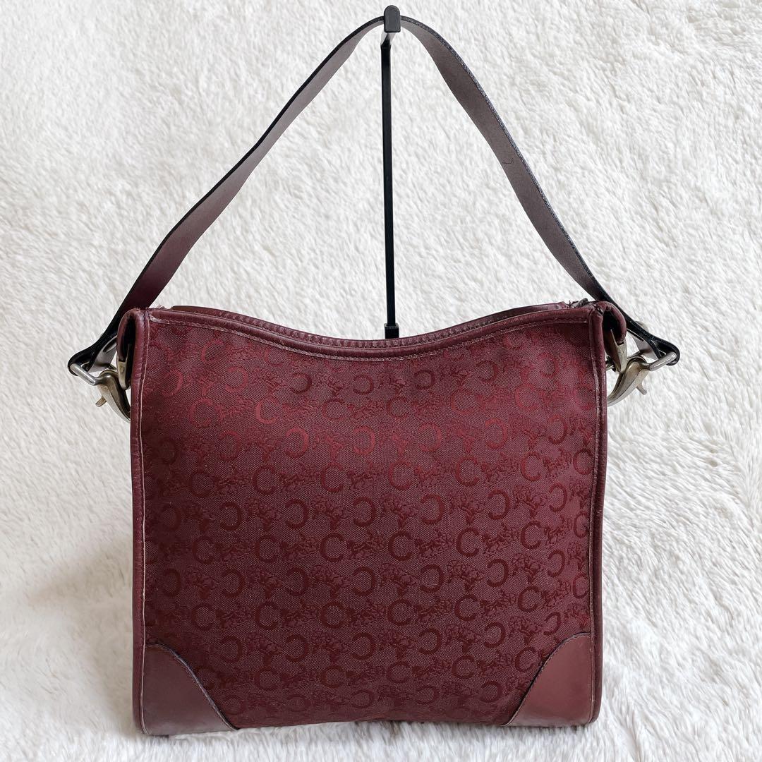 CELINE shoulder bag Purse C Macadam Canvas Leather Bordeaux Women's Authentic