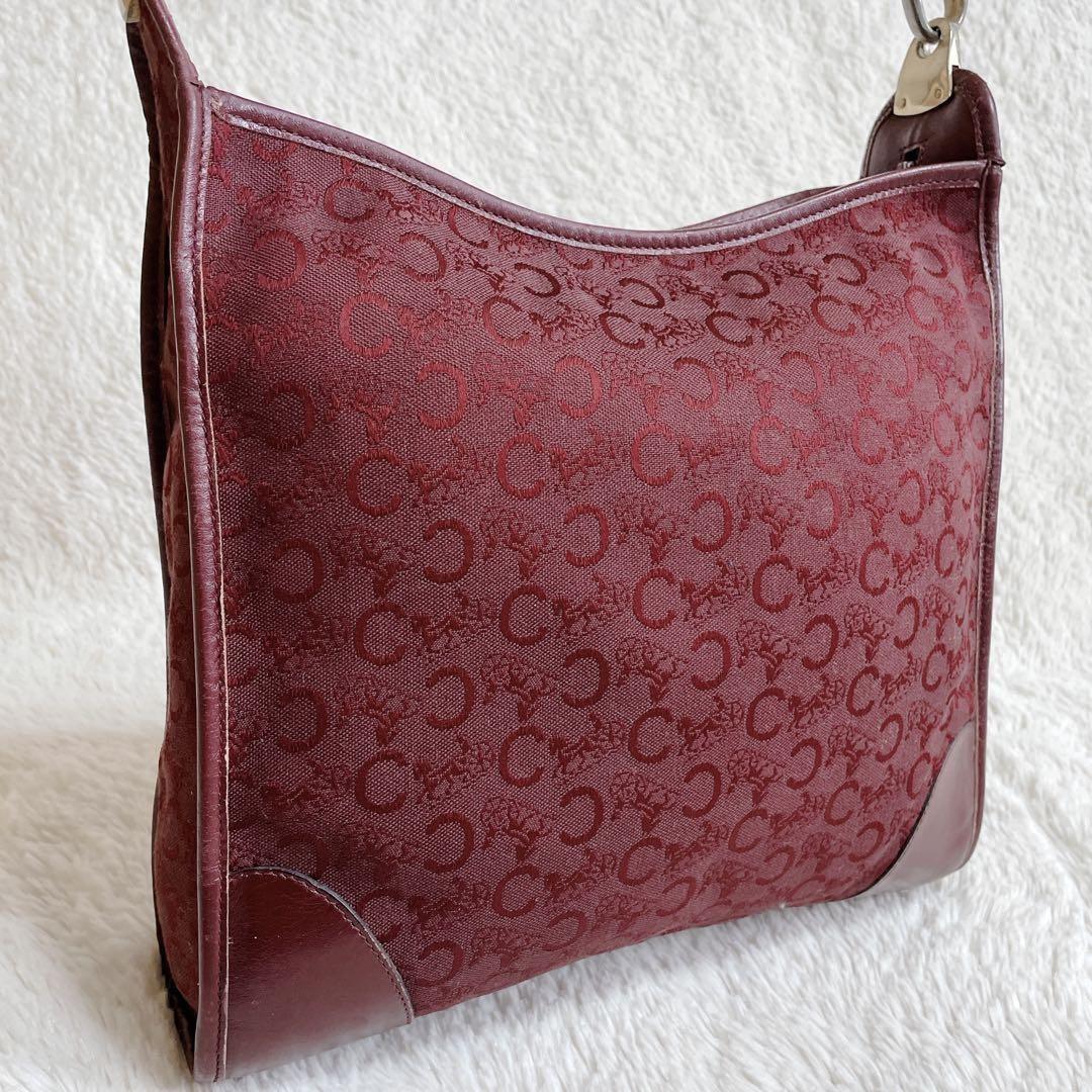 CELINE shoulder bag Purse C Macadam Canvas Leather Bordeaux Women's Authentic