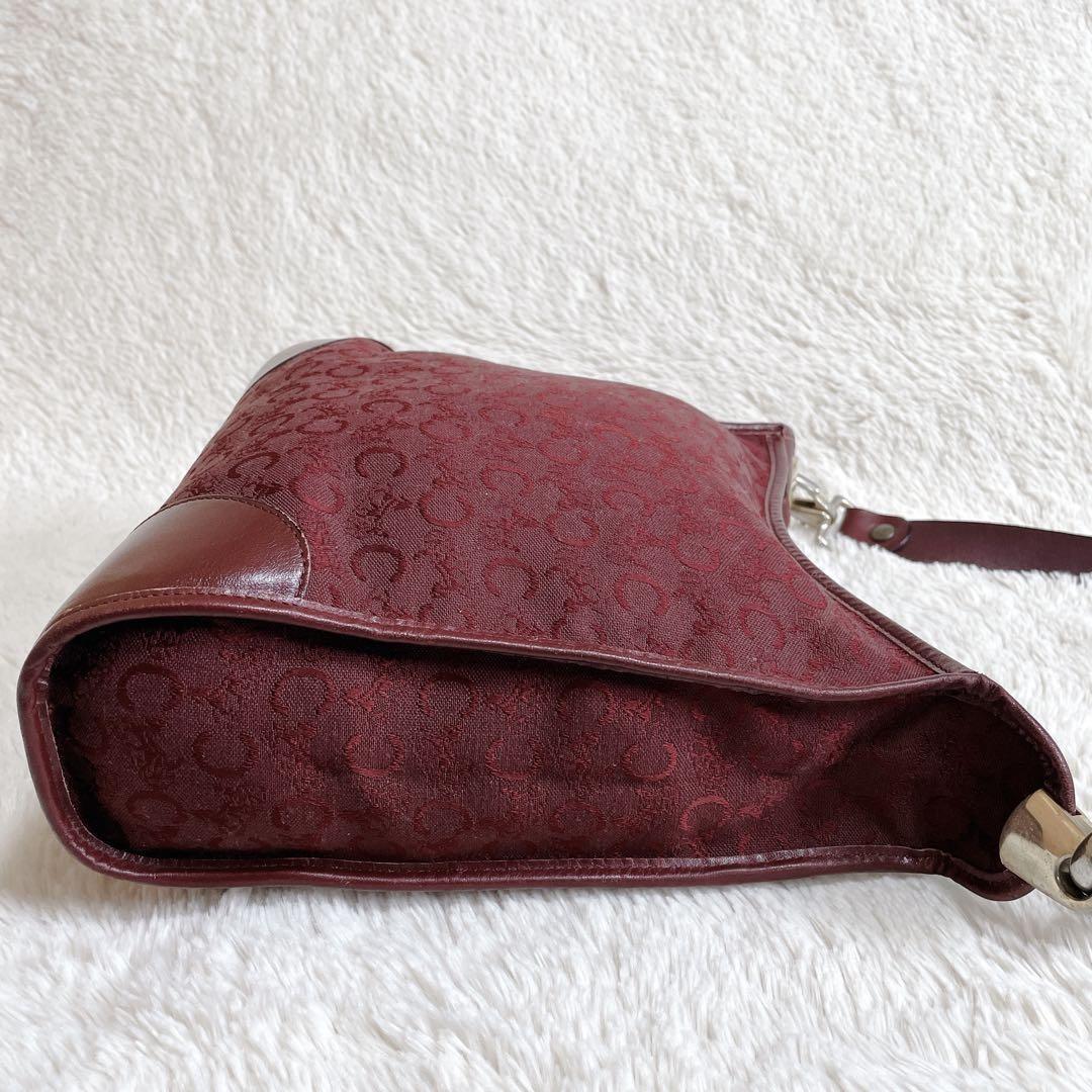 CELINE shoulder bag Purse C Macadam Canvas Leather Bordeaux Women's Authentic