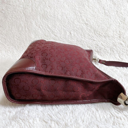 CELINE shoulder bag Purse C Macadam Canvas Leather Bordeaux Women's Authentic
