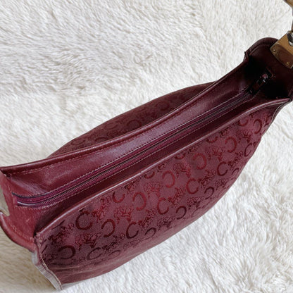 CELINE shoulder bag Purse C Macadam Canvas Leather Bordeaux Women's Authentic