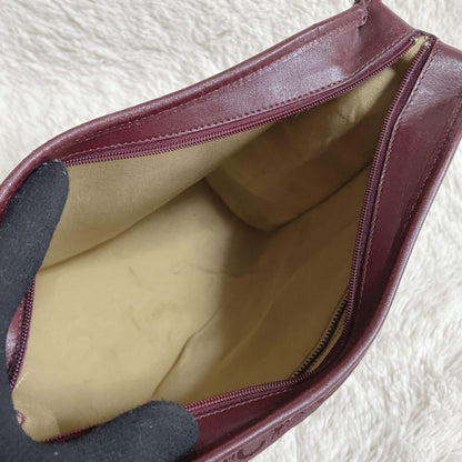 CELINE shoulder bag Purse C Macadam Canvas Leather Bordeaux Women's Authentic