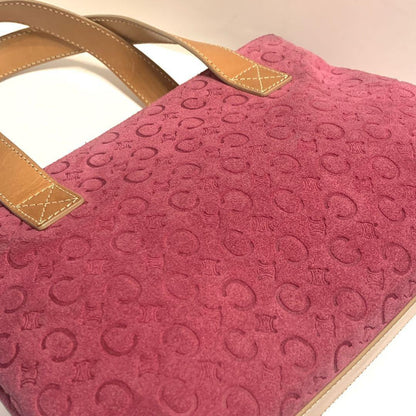 CELINE handbag Purse C Macadam Pink Suede Leather Women's Used Authentic