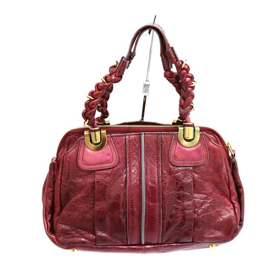 Chloe Hand Bag Tote Purse Eloise Leather Wine Red Gold Authentic Women's Used