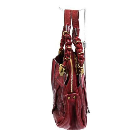 Chloe Hand Bag Tote Purse Eloise Leather Wine Red Gold Authentic Women's Used