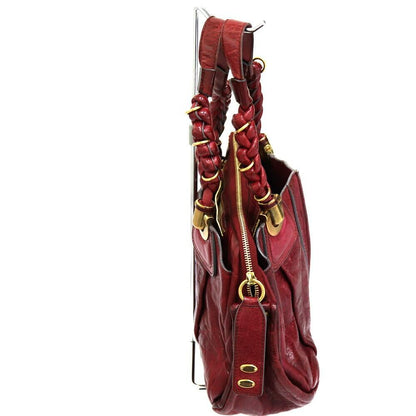 Chloe Hand Bag Tote Purse Eloise Leather Wine Red Gold Authentic Women's Used