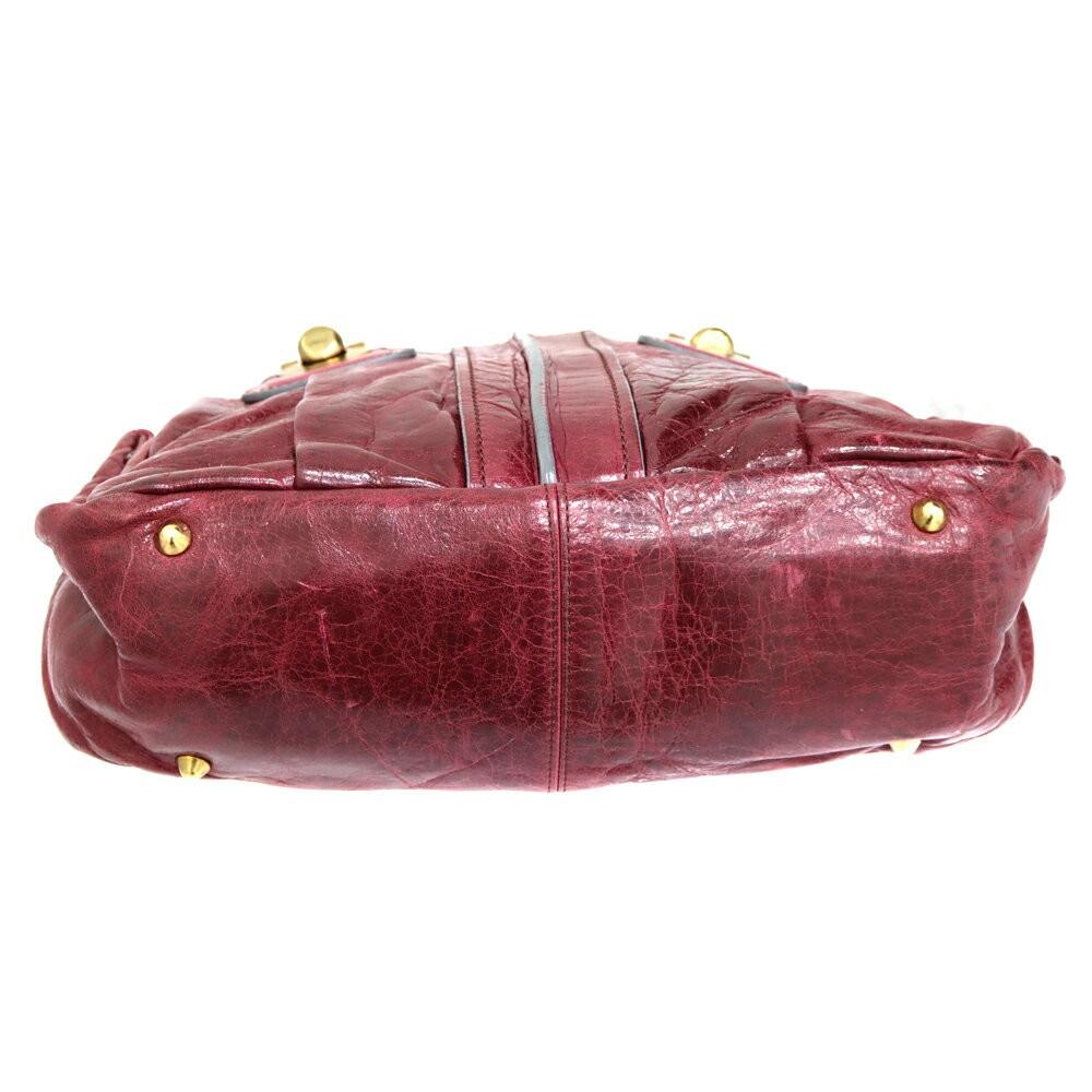 Chloe Hand Bag Tote Purse Eloise Leather Wine Red Gold Authentic Women's Used