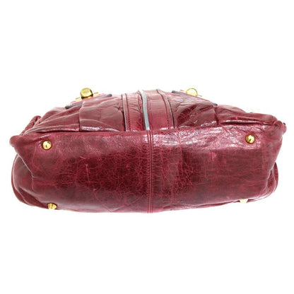 Chloe Hand Bag Tote Purse Eloise Leather Wine Red Gold Authentic Women's Used