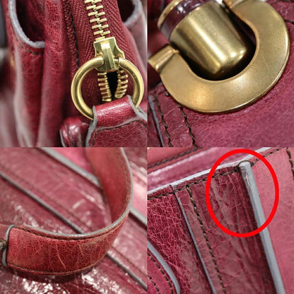 Chloe Hand Bag Tote Purse Eloise Leather Wine Red Gold Authentic Women's Used