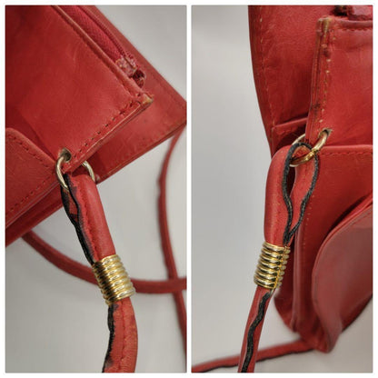 Valentino Shoulder Bag Purse Leather Red Authentic