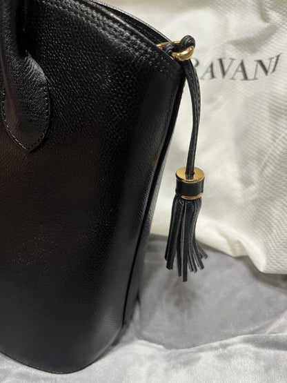 Valentino Garavani Hand Bag Tote Purse Logo Leather Authentic