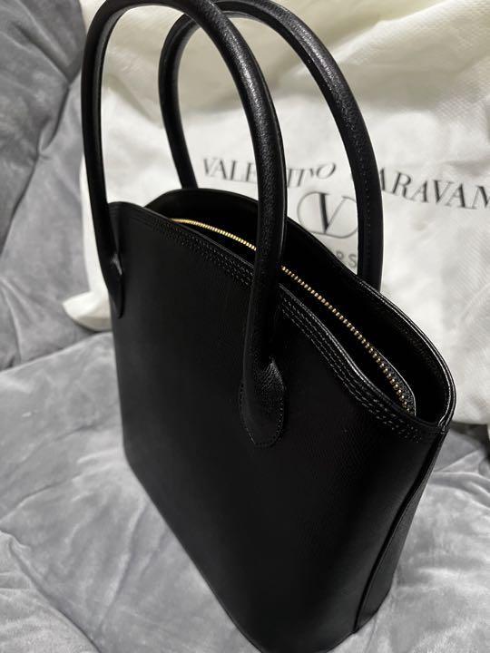Valentino Garavani Hand Bag Tote Purse Logo Leather Authentic