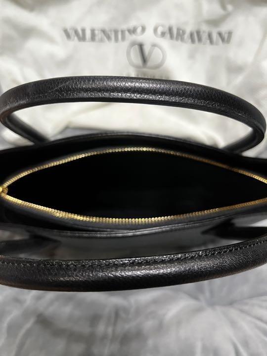 Valentino Garavani Hand Bag Tote Purse Logo Leather Authentic