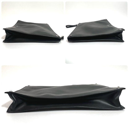 Valentino Garavani Clutch Bag Second Bag VLTN Leather Black Authentic