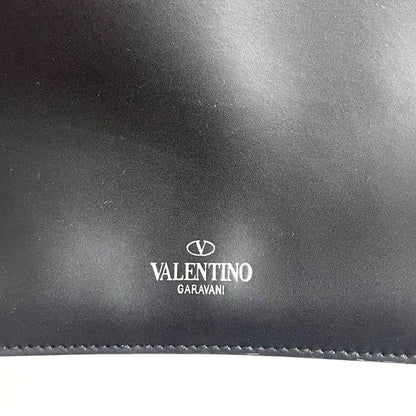 Valentino Garavani Clutch Bag Second Bag VLTN Leather Black Authentic