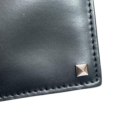 Valentino Garavani Clutch Bag Second Bag VLTN Leather Black Authentic