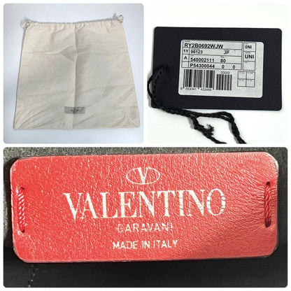 Valentino Garavani Clutch Bag Second Bag VLTN Leather Black Authentic