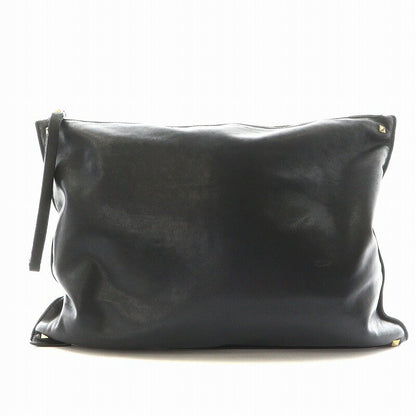 Valentino Garavani Clutch Bag Second Bag Rockstuds Leather Black Authentic