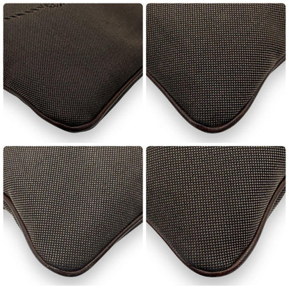 PRADA Shoulder Bag Purse Canvas Leather Brown Authentic