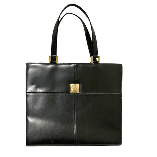 Saint Laurent Hand Bag Tote Purse YSL Cassandra Logo Black Authentic