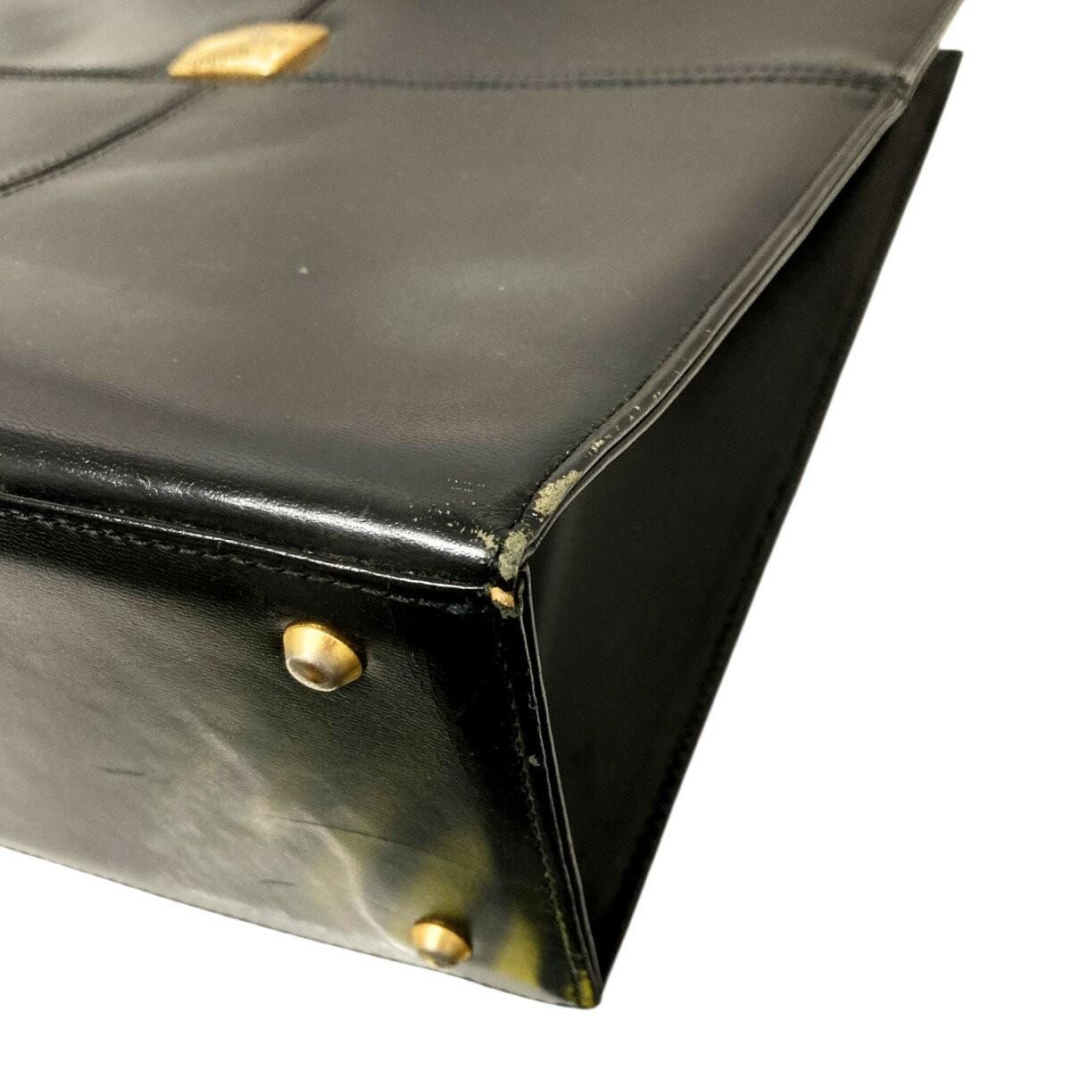 Saint Laurent Hand Bag Tote Purse YSL Cassandra Logo Black Authentic