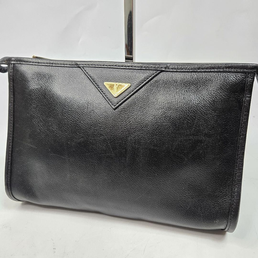 Saint Laurent Clutch Bag Second Bag YSL Cassandra Leather Authentic