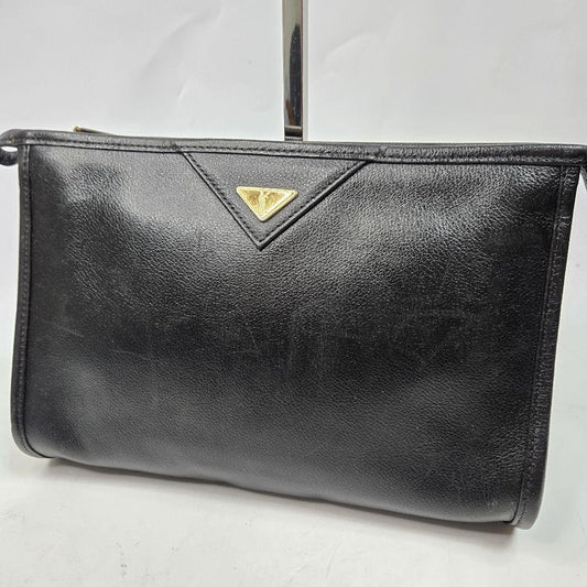 Saint Laurent Clutch Bag Second Bag YSL Cassandra Leather Authentic