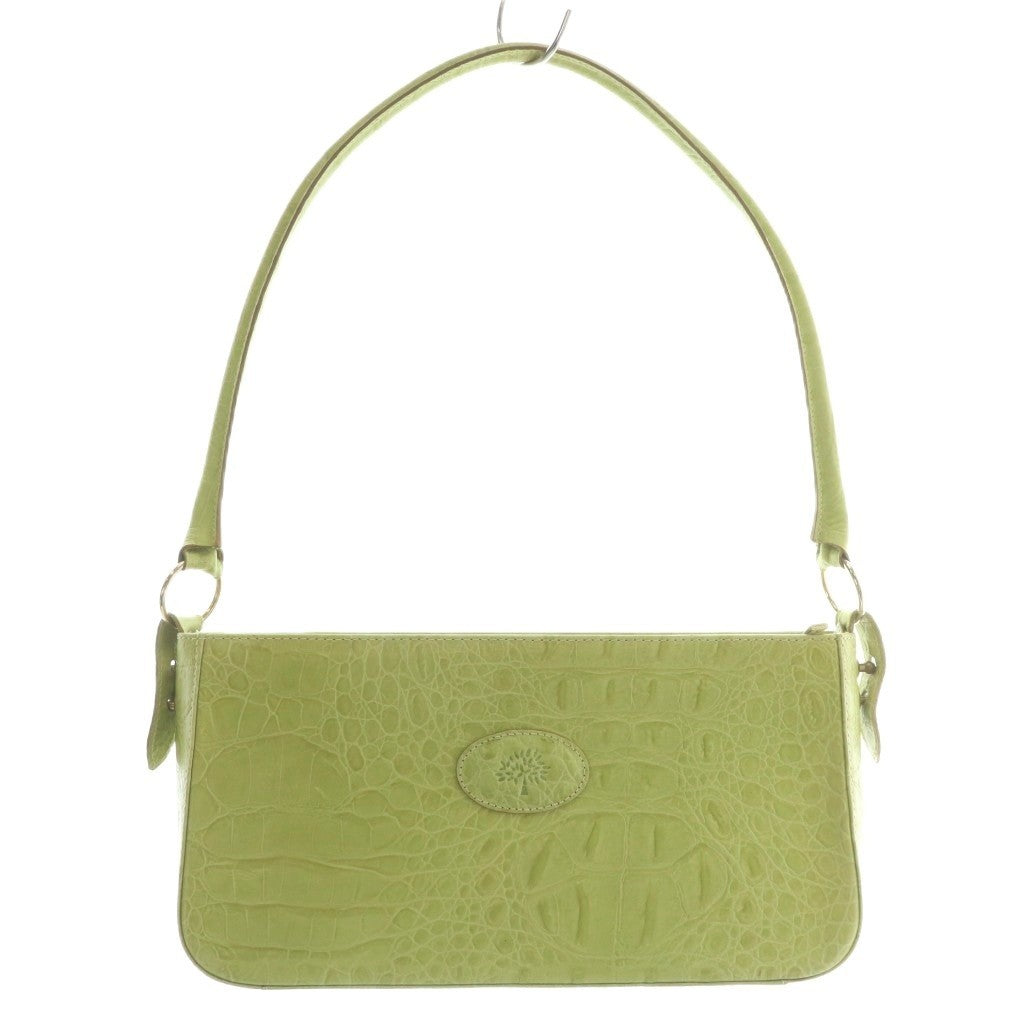 MULBERRY Hand Shoulder Bag Purse Leather Green Authentic