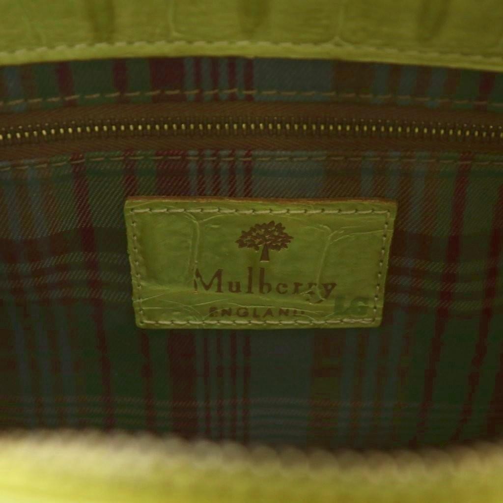 MULBERRY Hand Shoulder Bag Purse Leather Green Authentic