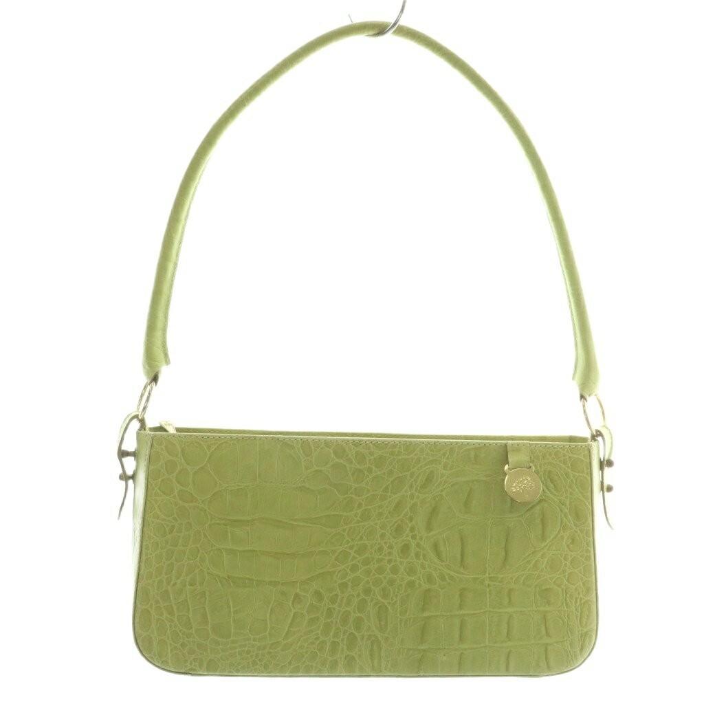 MULBERRY Hand Shoulder Bag Purse Leather Green Authentic