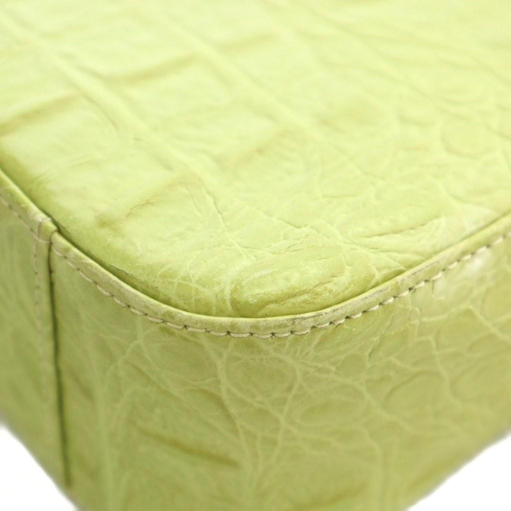 MULBERRY Hand Shoulder Bag Purse Leather Green Authentic