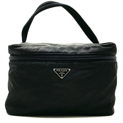 PRADA Hand Bag Tote Accessory Pouch Logo Nylon Black Authentic