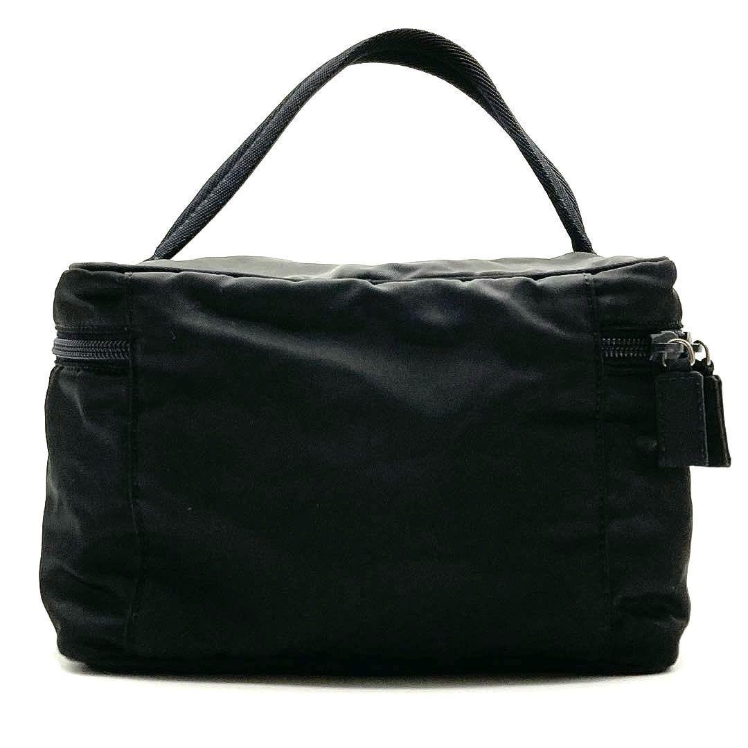 PRADA Hand Bag Tote Accessory Pouch Logo Nylon Black Authentic