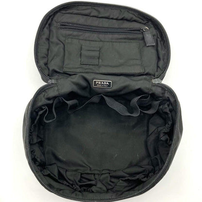 PRADA Hand Bag Tote Accessory Pouch Logo Nylon Black Authentic