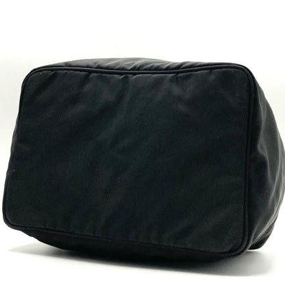 PRADA Hand Bag Tote Accessory Pouch Logo Nylon Black Authentic
