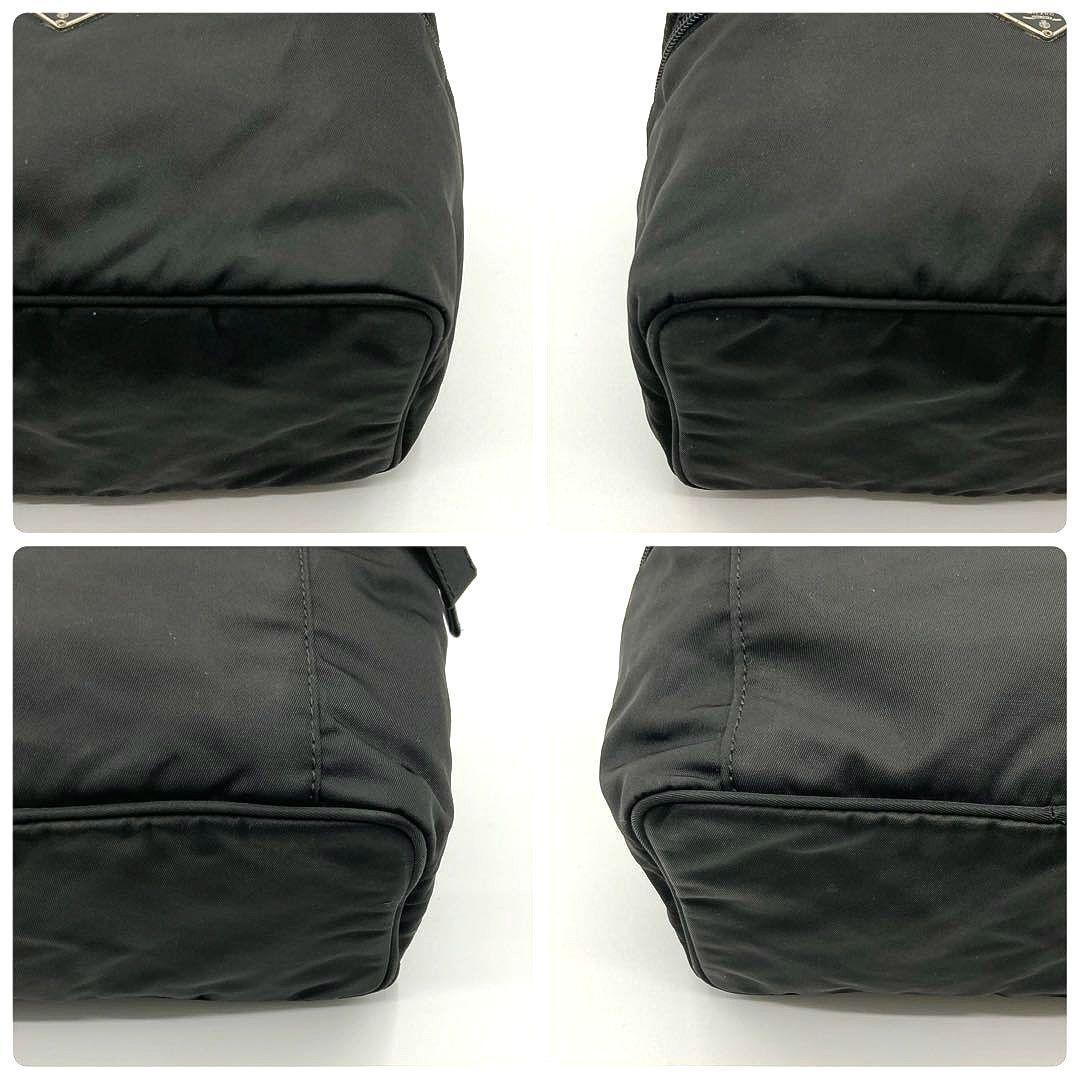 PRADA Hand Bag Tote Accessory Pouch Logo Nylon Black Authentic