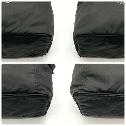 PRADA Hand Bag Tote Accessory Pouch Logo Nylon Black Authentic