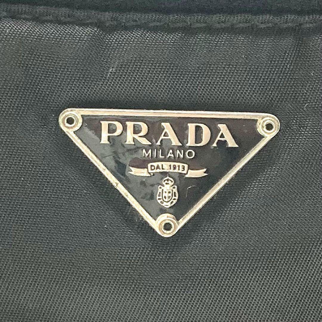 PRADA Hand Bag Tote Accessory Pouch Logo Nylon Black Authentic