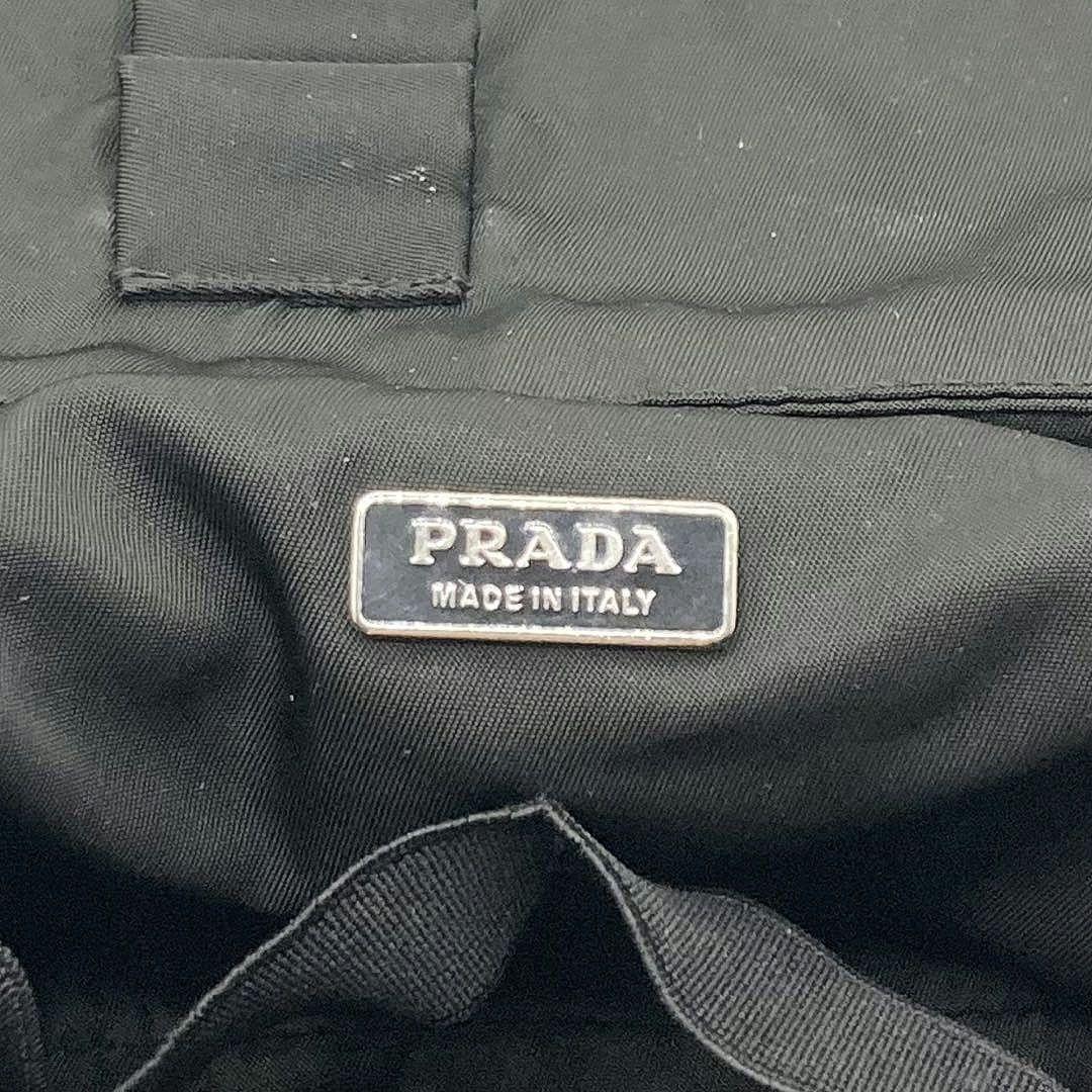 PRADA Hand Bag Tote Accessory Pouch Logo Nylon Black Authentic