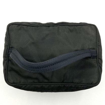 PRADA Hand Bag Tote Accessory Pouch Logo Nylon Black Authentic