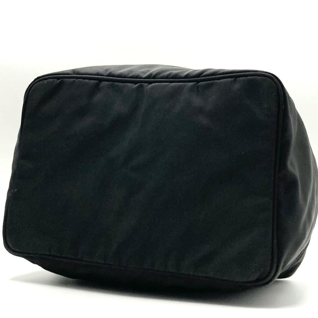 PRADA Hand Bag Tote Accessory Pouch Logo Nylon Black Authentic