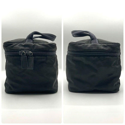 PRADA Hand Bag Tote Accessory Pouch Logo Nylon Black Authentic
