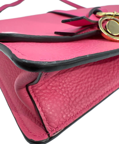 Chloe Shoulder Bag Purse ALPHABET Shocking Pink Authentic