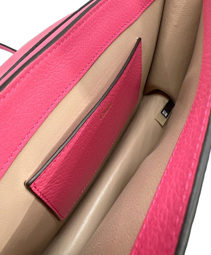 Chloe Shoulder Bag Purse ALPHABET Shocking Pink Authentic