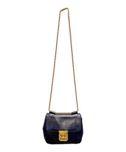 Chloe Shoulder Bag Purse Chain Elsie Black Authentic
