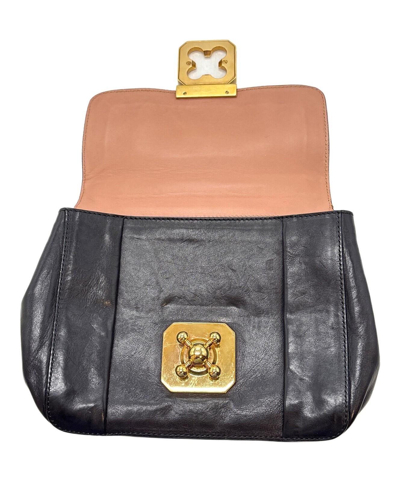 Chloe Shoulder Bag Purse Chain Elsie Black Authentic