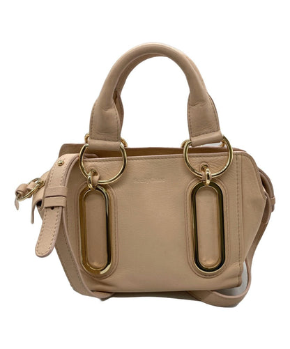 SEE BY CHLOE Hand Shoulder Bag Tote Purse 2way Leather Pink Authentic