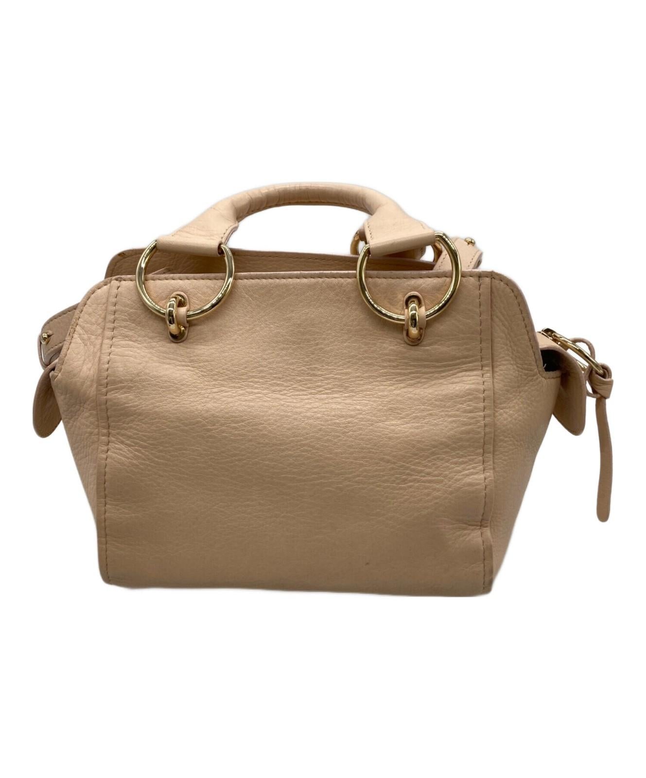 SEE BY CHLOE Hand Shoulder Bag Tote Purse 2way Leather Pink Authentic